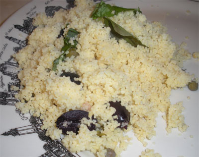 Couscous with olives and capers